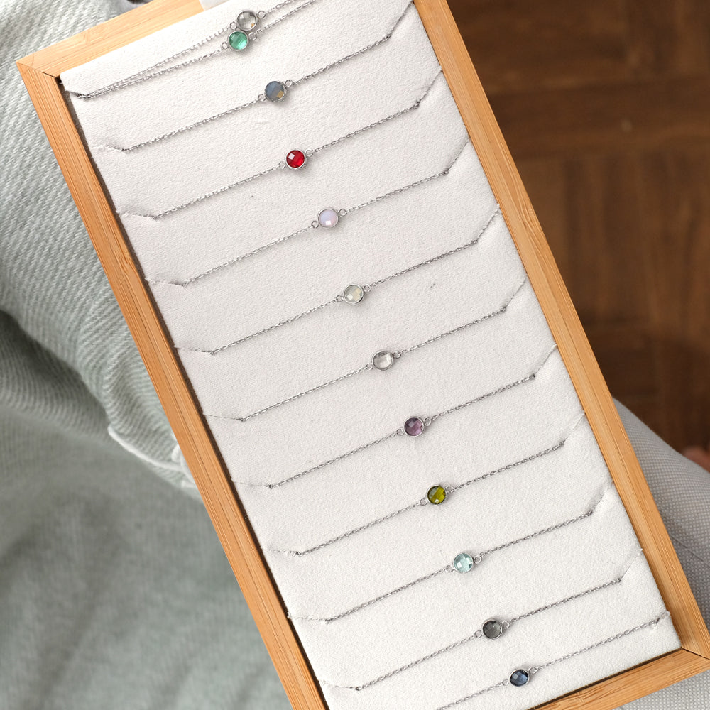 basic birthcolour gem bracelet
